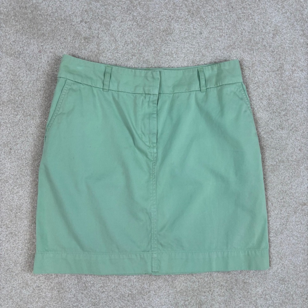 Vineyard Vines Green Cotton Twill‎ Chino Mini Skirt Womens Size 8 Preppy Whale